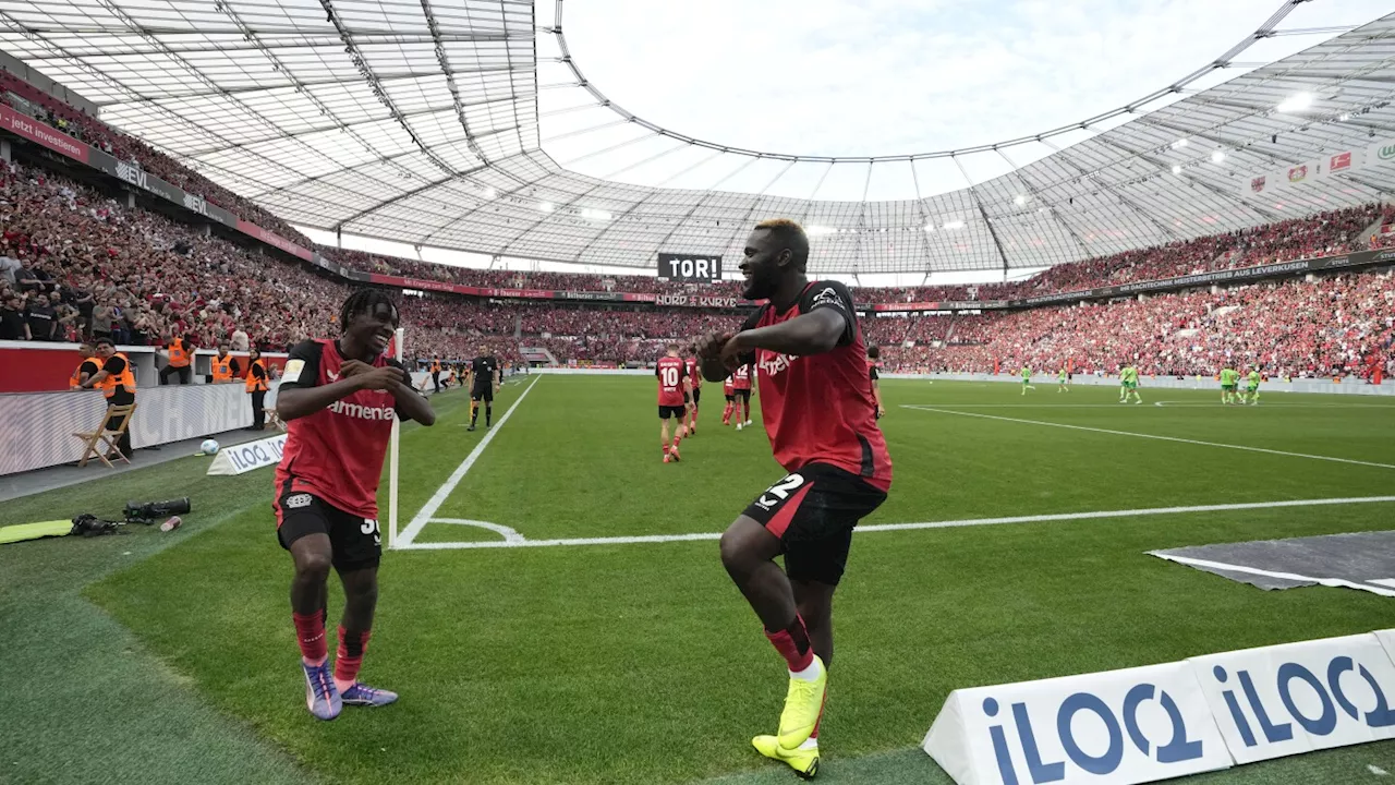 Bayer Leverkusen completes a 4-3 comeback win in stoppage time as Boniface sinks Wolfsburg