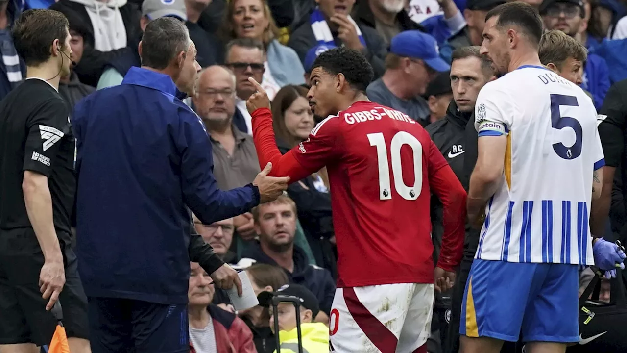 Both coaches are sent off in angry end to Brighton's 2-2 draw with Nottingham Forest