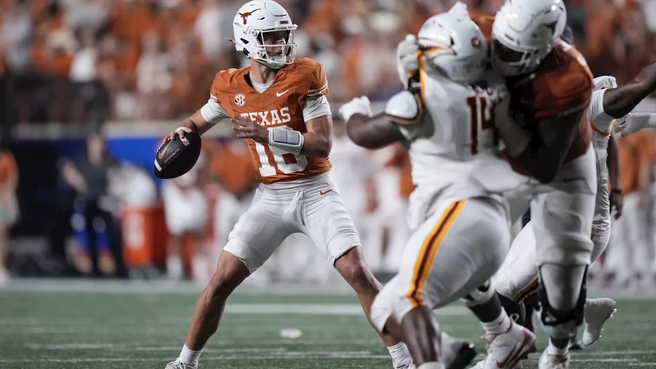 No. 1 Texas keeps rolling behind Manning and Blue and routs ULM 51-3 in last game before SEC play