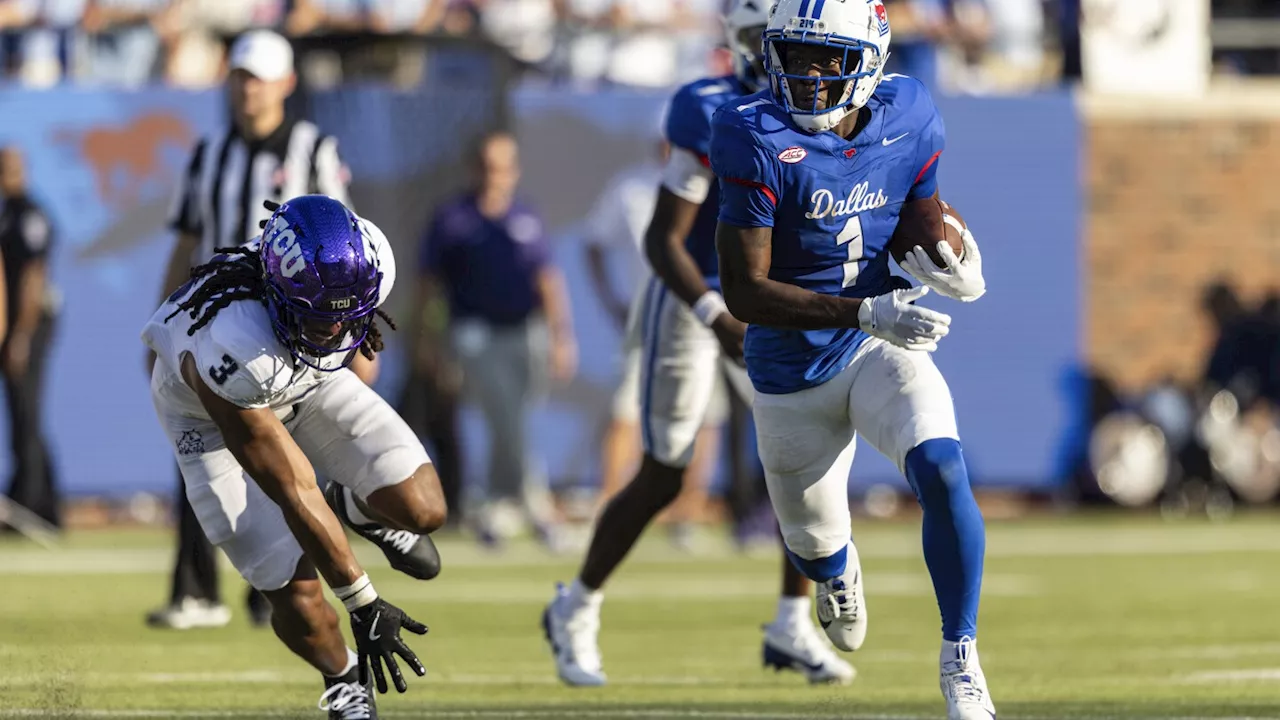 SMU gets 4 TDs from Smith and three more with offense watching, beats TCU 66-42 after Dykes ejected