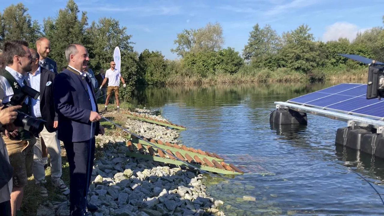 Eching: Schwimmende PV-Anlage: Minister Aiwanger schiebt Pilotprojekt auf Echinger Kläranlage an