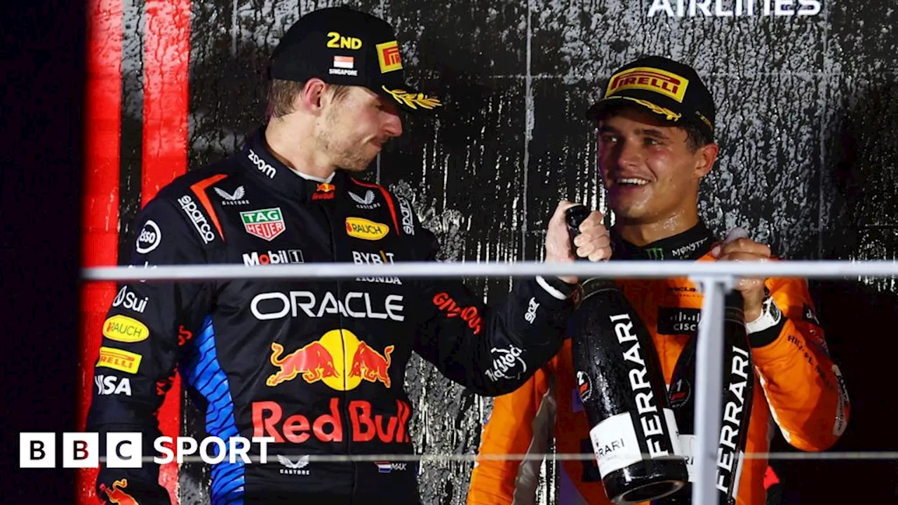 Singapore Grand Prix: Lando Norris wins from Max Verstappen with Oscar Piastri third