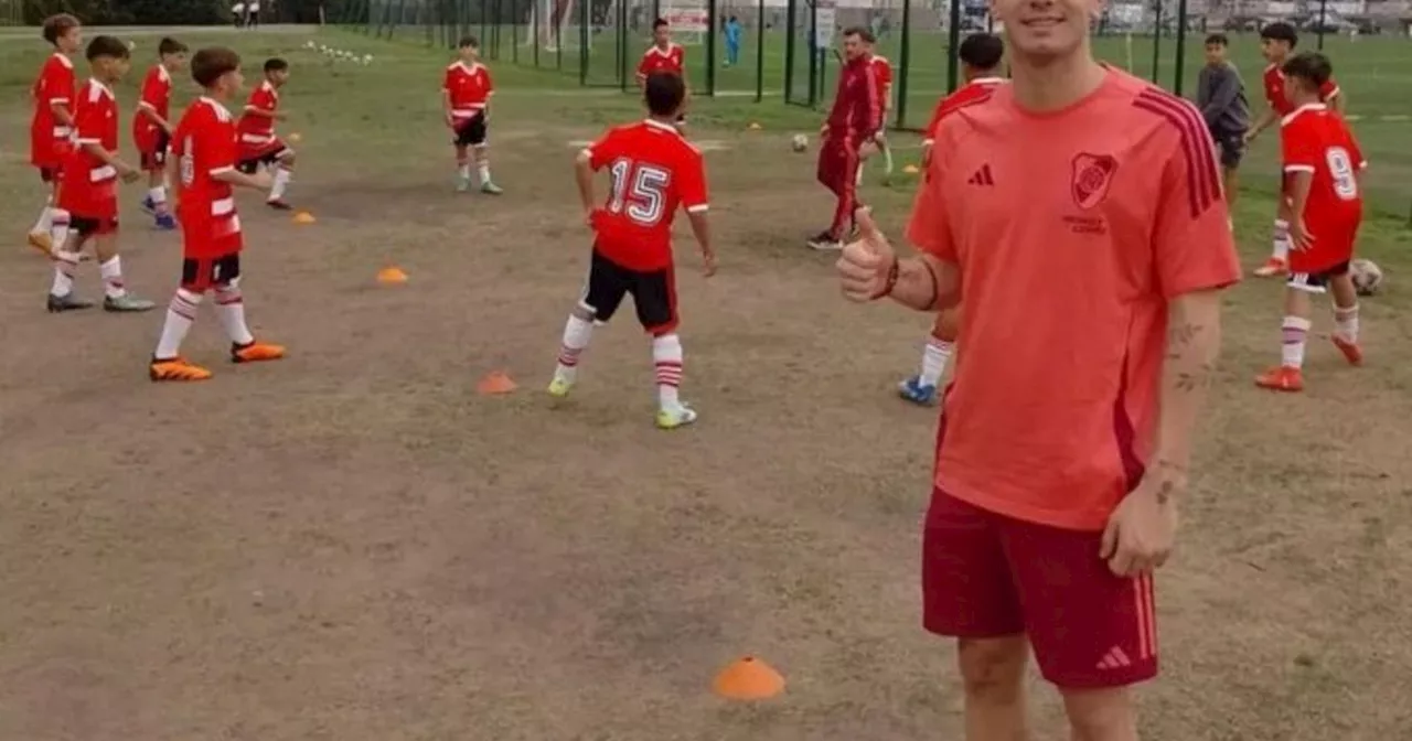 Mastantuono, del debut en La Boca a apoyar a los chicos de las Infantiles de River