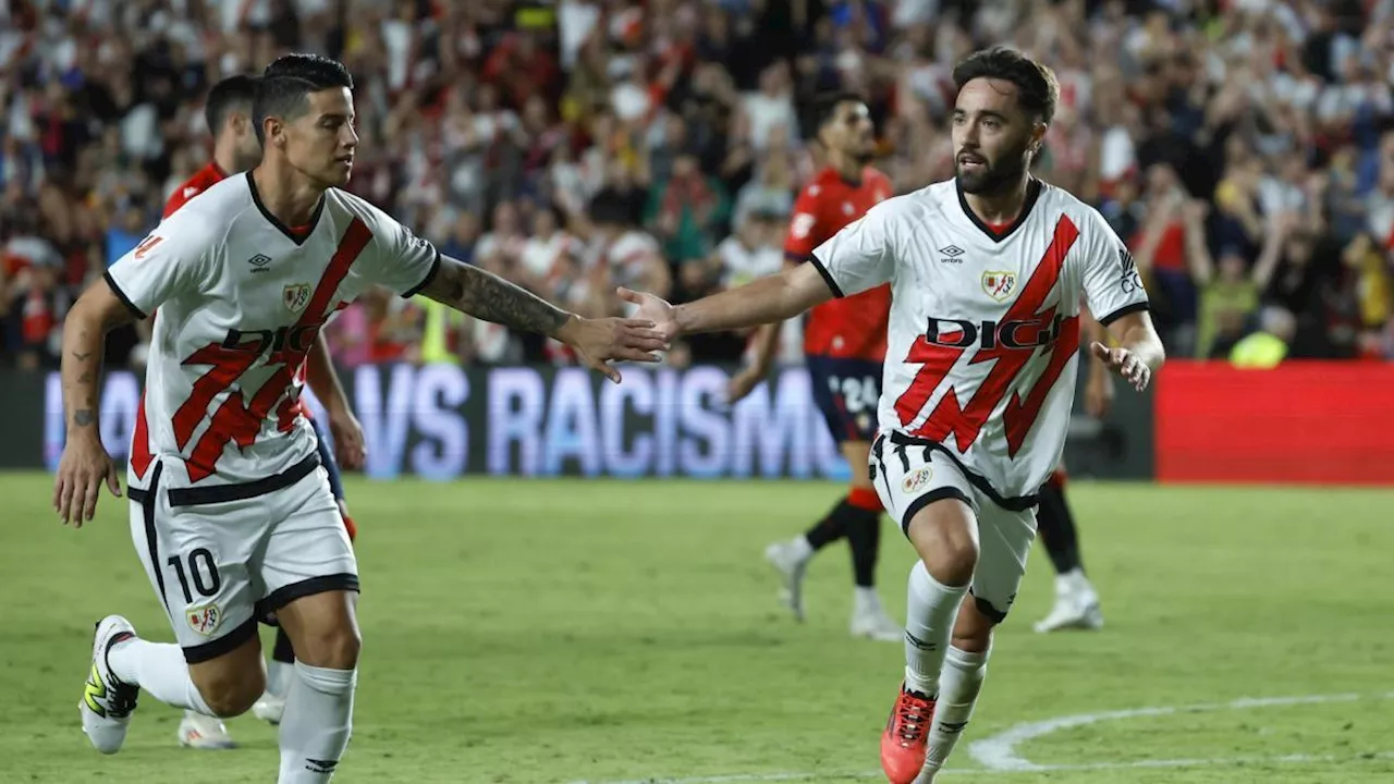 James Rodríguez, con pocos minutos en empate de Rayo Vallecano contra Atlético de Madrid