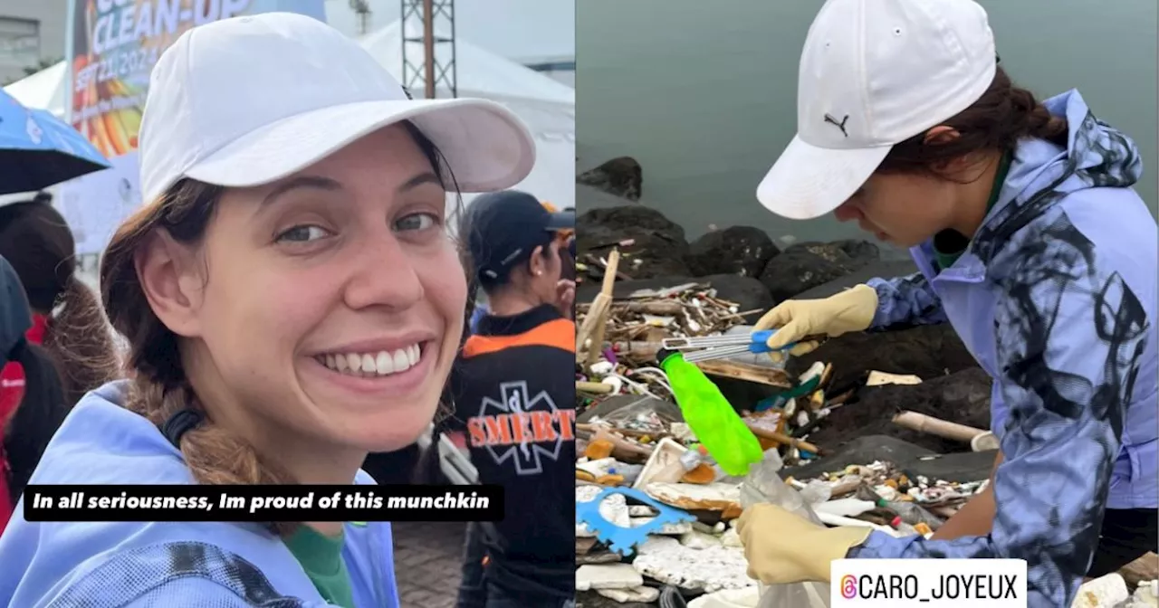 EJ Obiena's Girlfriend Caroline Joyeux Joins International Coastal Cleanup Drive