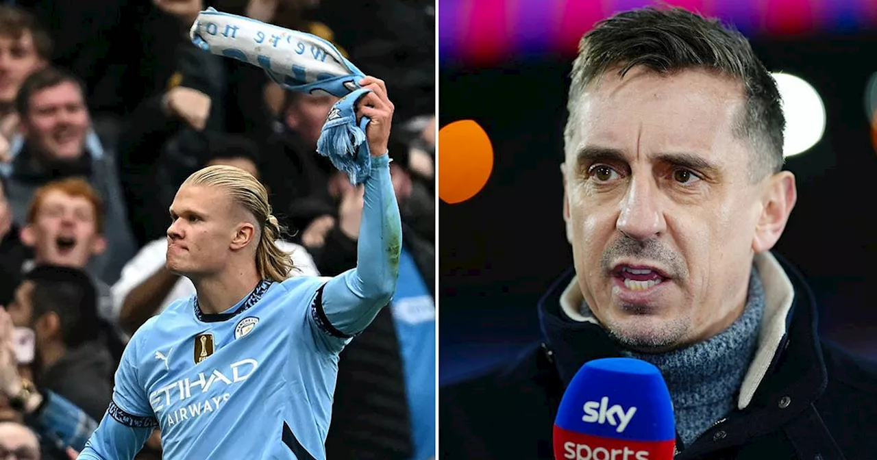 Gary Neville makes Erling Haaland claim after Man City star hits new record