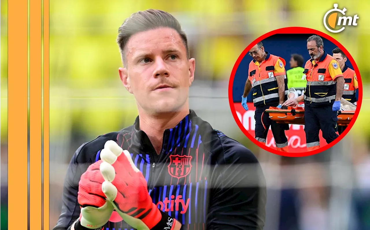 Ter Stegen sufre grave lesión; salió en camilla del Villarreal vs Barcelona