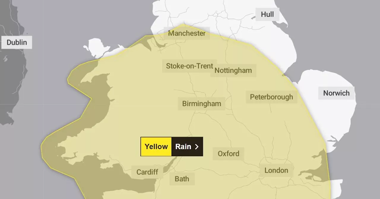 Heavy rain warning issued for Greater Manchester on Sunday