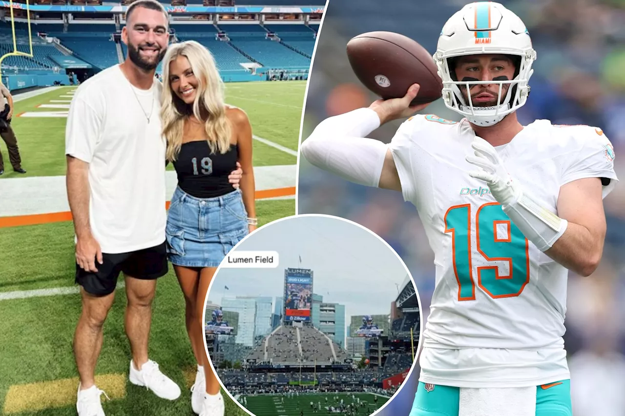 Fiancée of Dolphins QB Skylar Thompson cheers him on for Seattle start with Tua Tagovailoa out