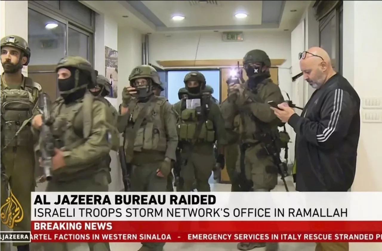 Israel raids and shuts down Al Jazeera's bureau in Ramallah in the West Bank