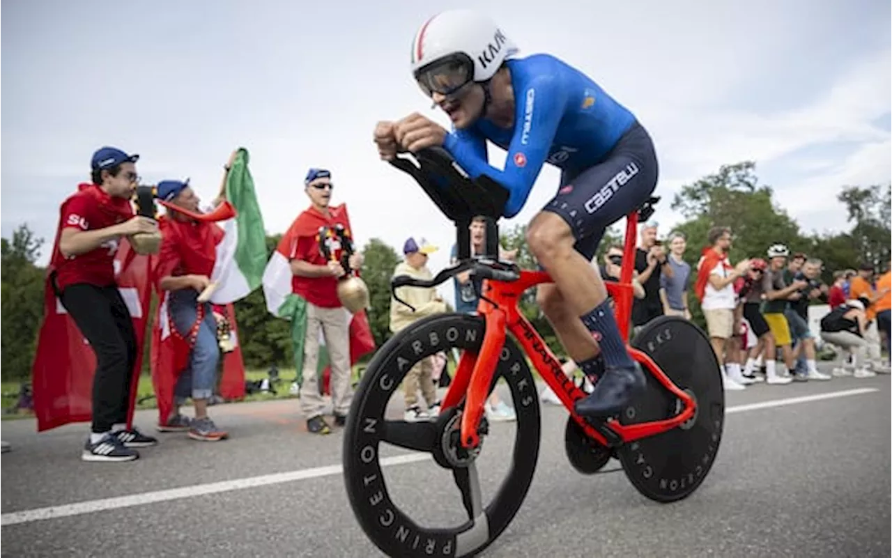 Mondiali di ciclismo, cronometro: Ganna e Affini sul podio dietro Evenepoel