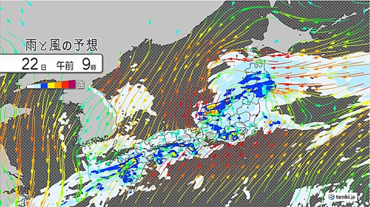 22日 九州から東北で大雨 北陸は昼前にかけて再び雨のピーク 交通への影響も(気象予報士 青山 亜紀子 2024年09月22日)