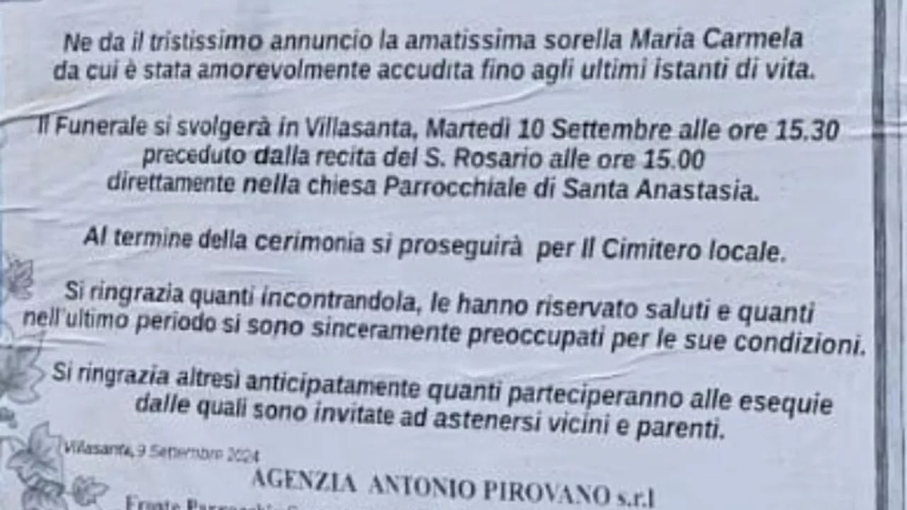 Parenti e vicini non al funerale: la donna lascia questo messaggio