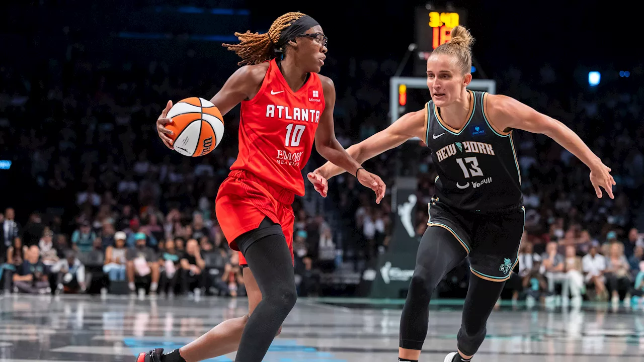 Fiebich scores career-high 21, lifts Liberty over Dream in playoff opener