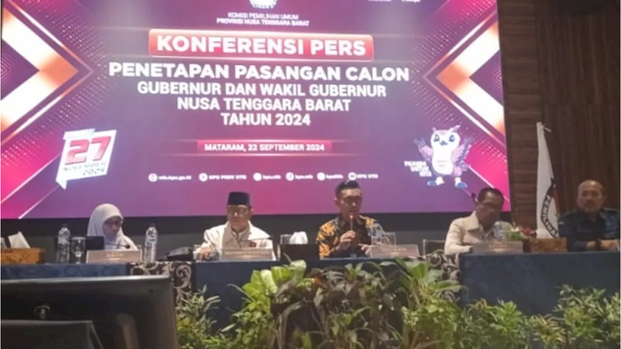 KPUD NTB Tetapkan Tiga Pasangan Cagub-Cawagub NTB Pilkada 2024