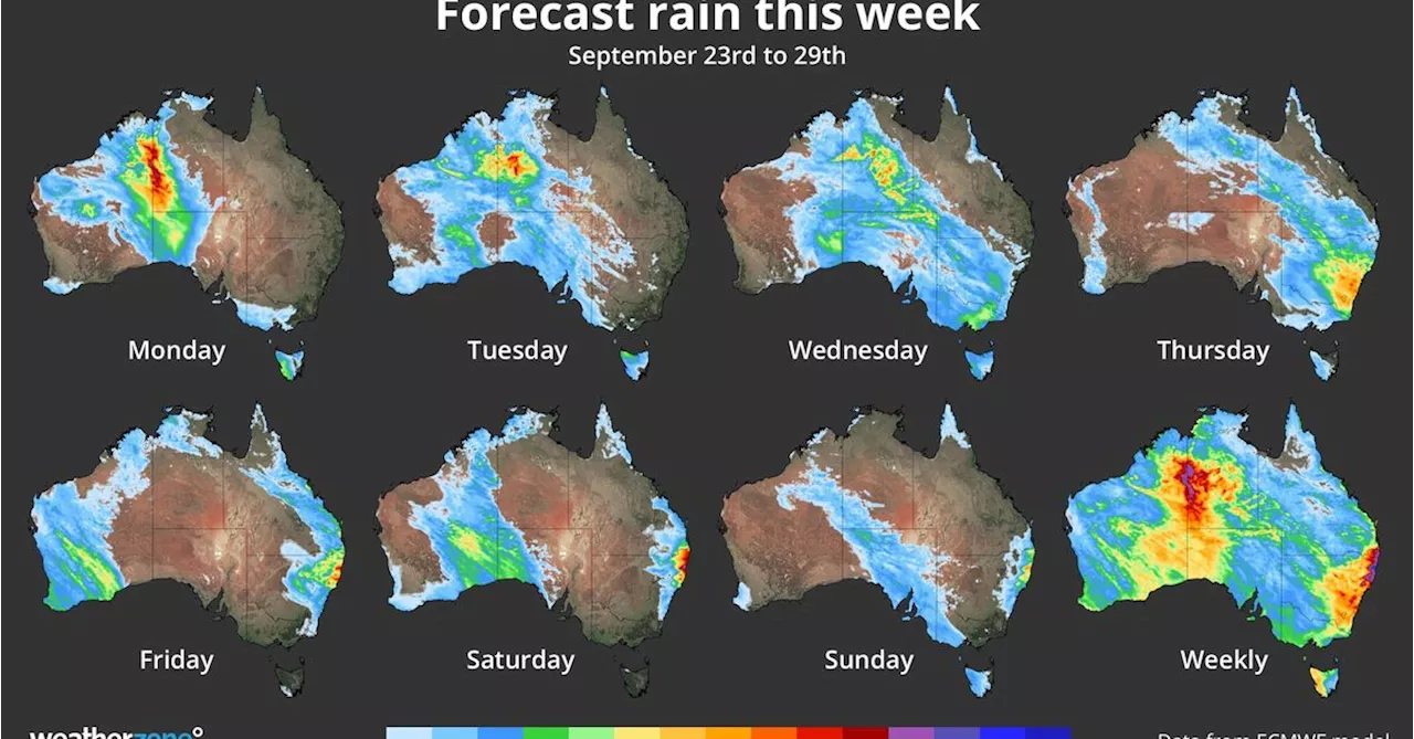 Around 80 per cent of Australia to be soaked with rain this week