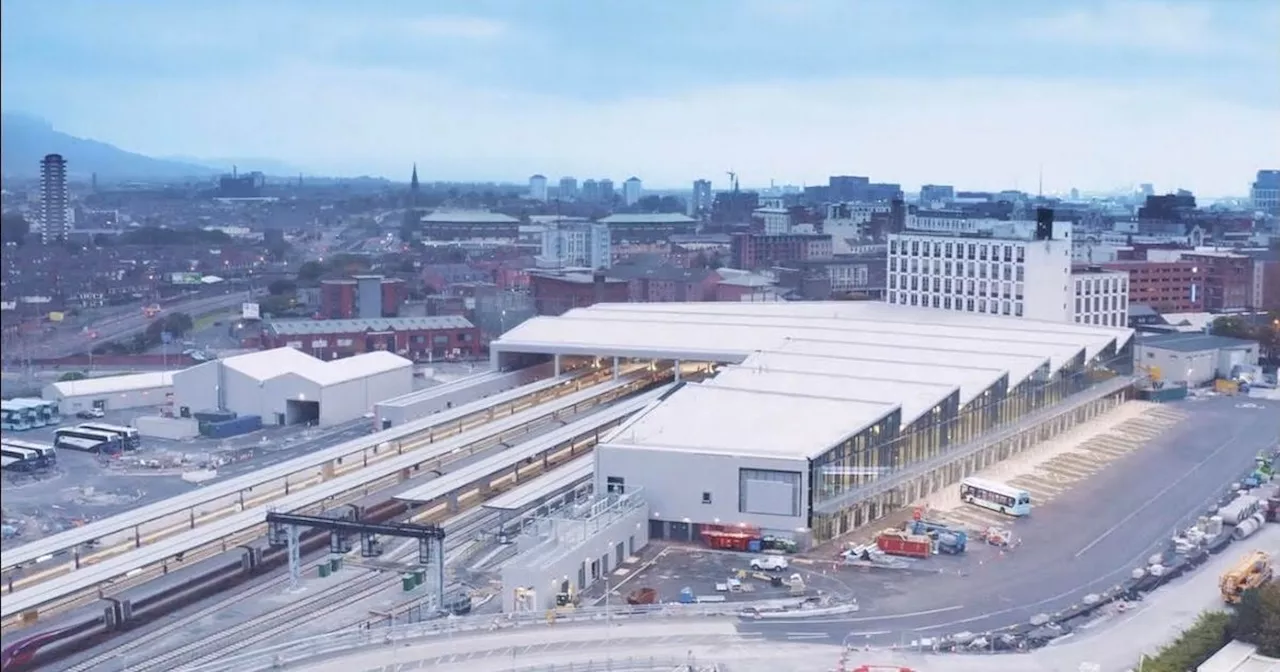 WATCH: First Enterprise train on the move at Belfast Grand Central Station