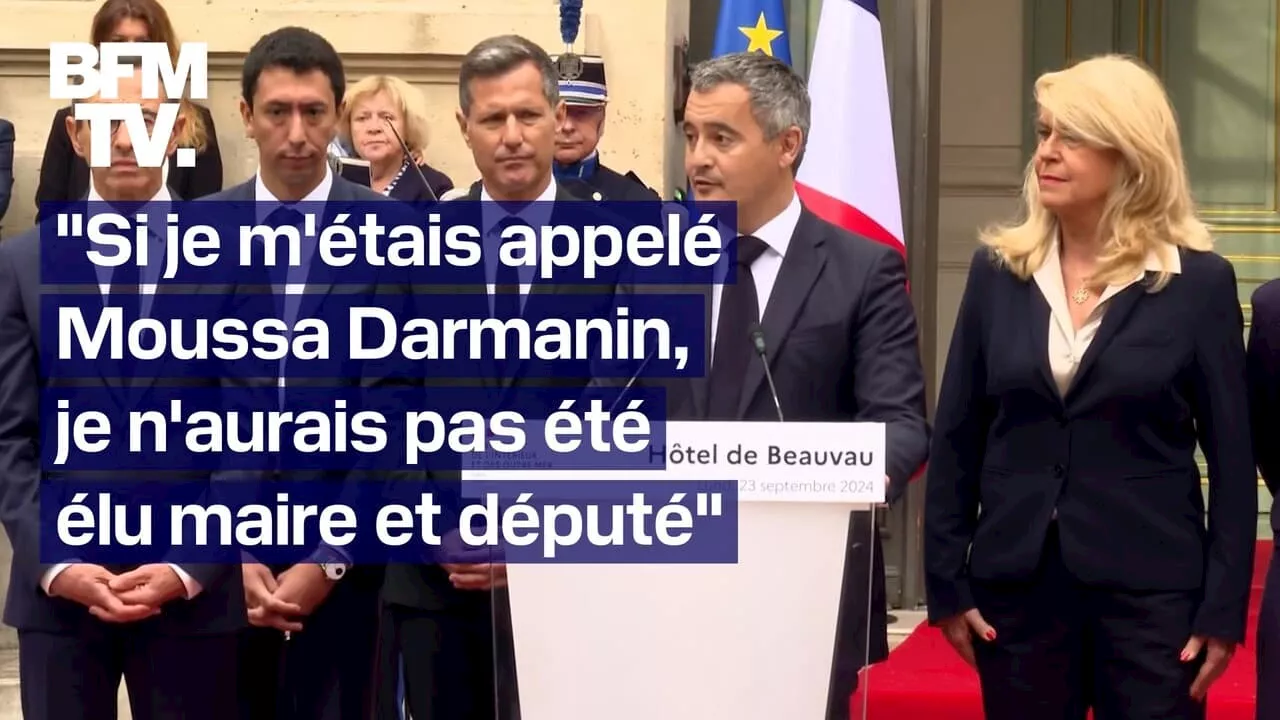 'Si je m'étais appelé Moussa Darmanin, je n'aurais pas été élu maire', a déclaré Gérald Darmanin lors de sa passation de pouvoir