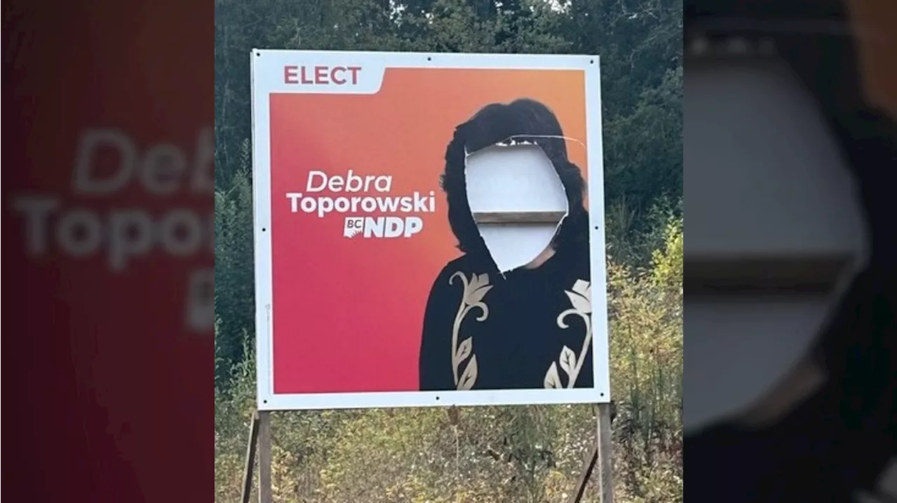 ‘Not good’: Election candidate’s face cut out of campaign sign in Cowichan Valley vandalism