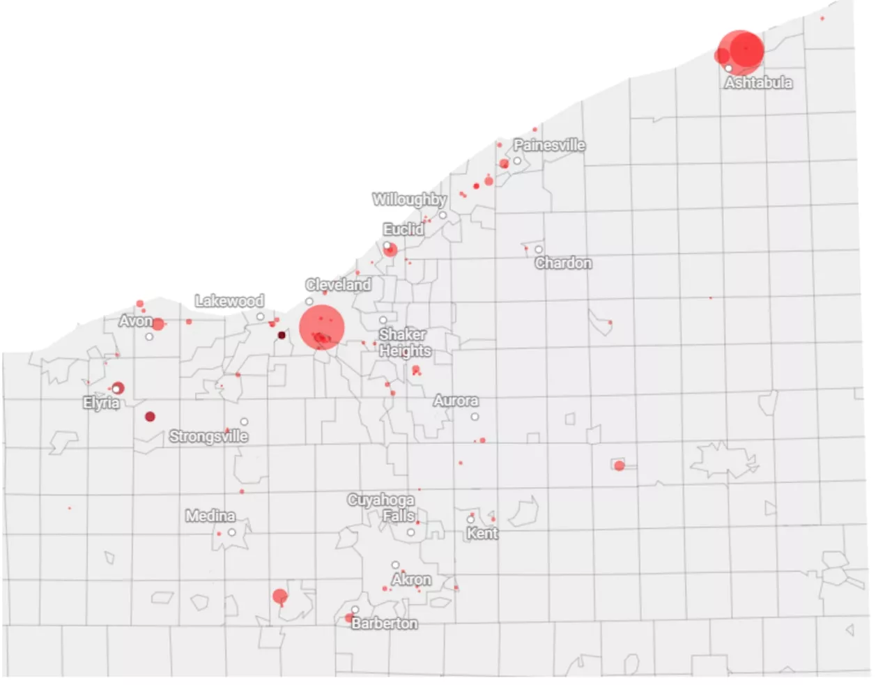 Where are the facilities with the highest toxic chemical risk scores located in Greater Cleveland?