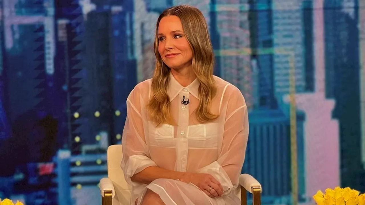 Kristen Bell flashes bra and panties beneath SHEER outfit at GMA in NY