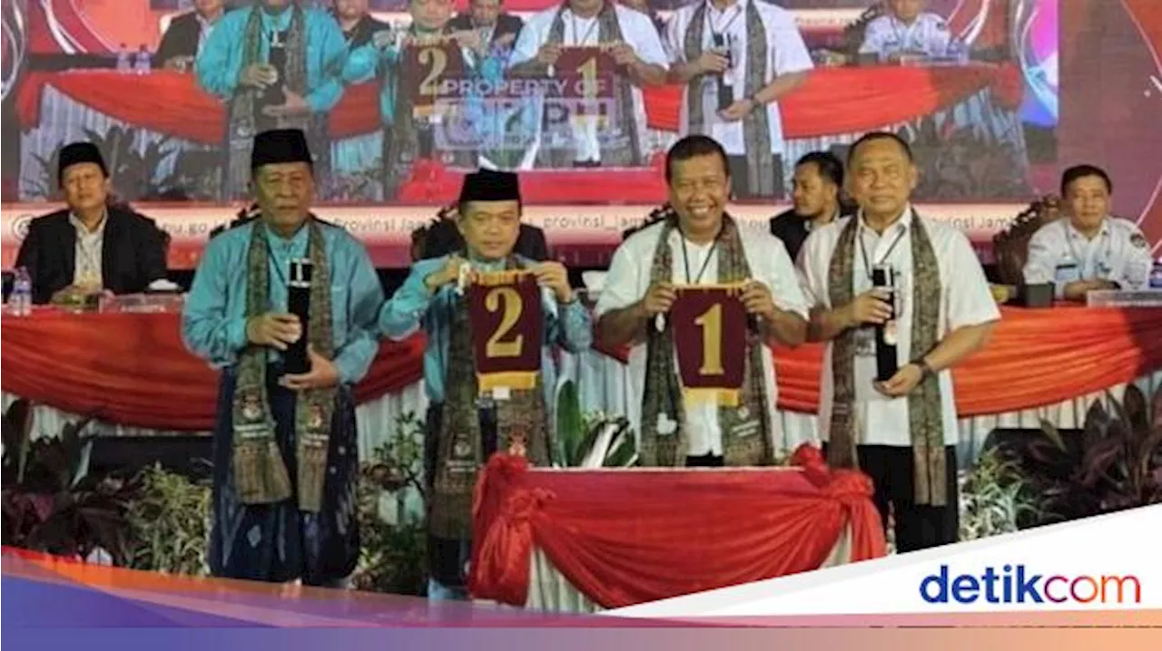 KPU Tetapkan Nomor Urut Pilgub Jambi: Romi-Sudirman 01, Al Haris-Sani 02