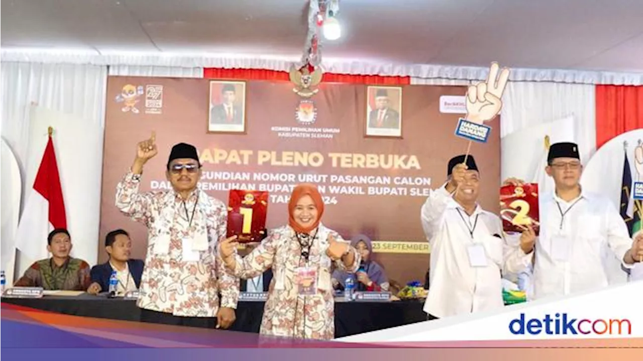 Sah! Ini Nomor Urut 2 Paslon yang Berlaga di Pilkada Sleman 2024