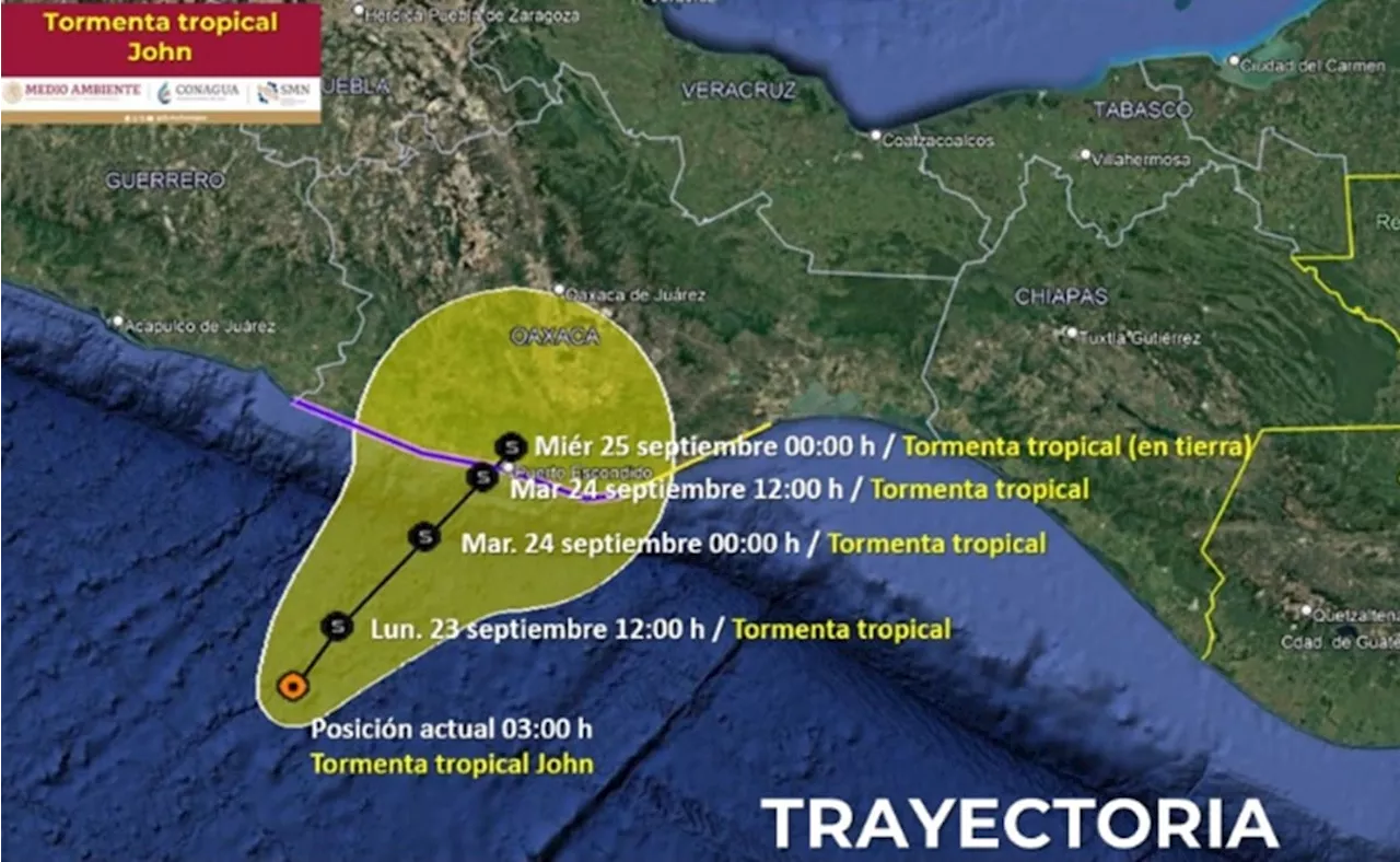 Tormenta tropical John se forma en el Pacífico y podría causar inundaciones en el sur de México