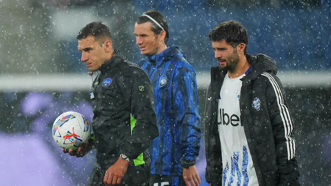 Atalanta-Como rinviata a martedì (ore 20:45) per pioggia: diluvio a Bergamo, campo impraticabile