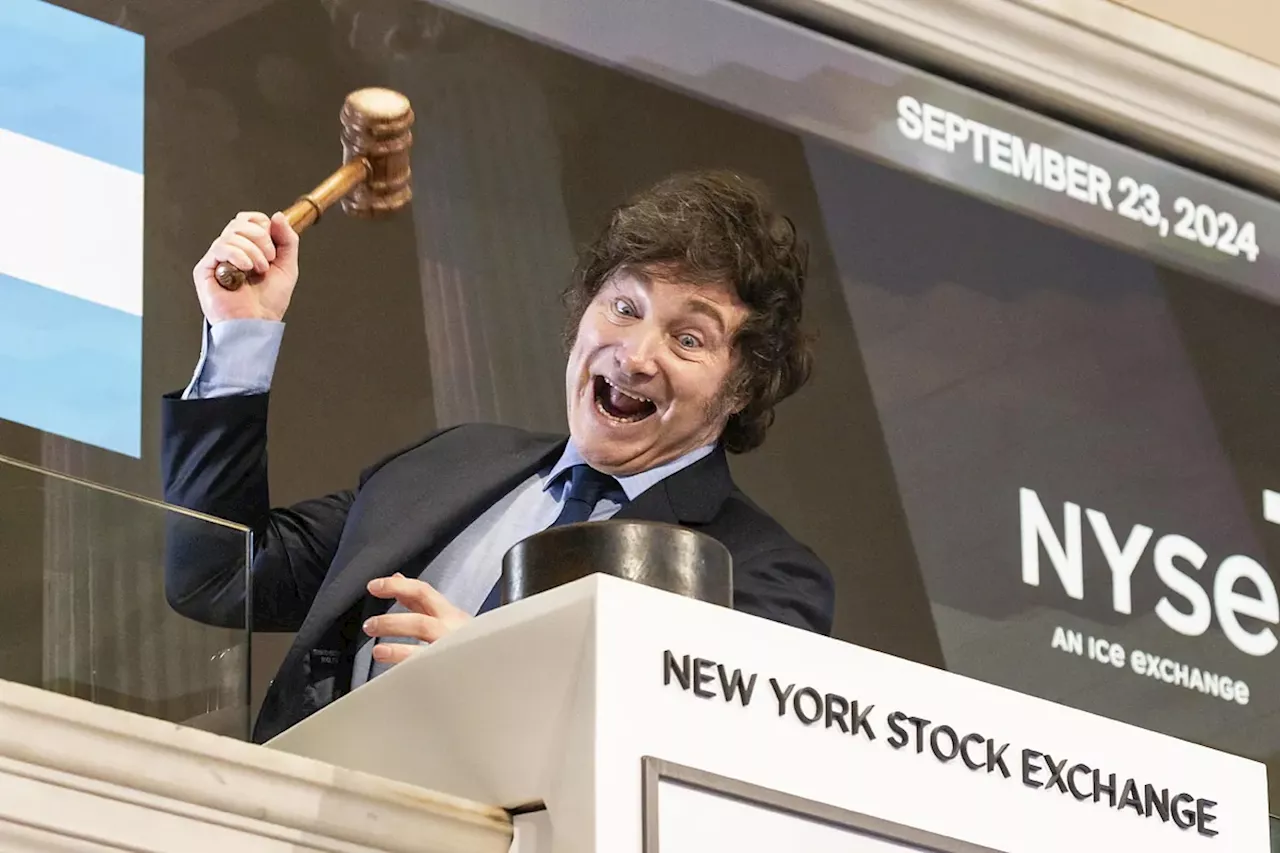 Javier Milei protagoniza el toque de campana en Wall Street