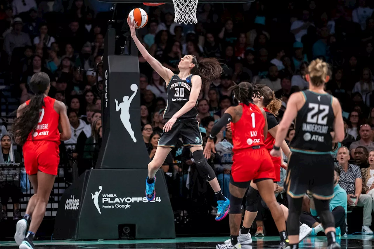 Liberty’s Leonie Fiebich nets career-high 21 points in a Game 1 rout over Dream