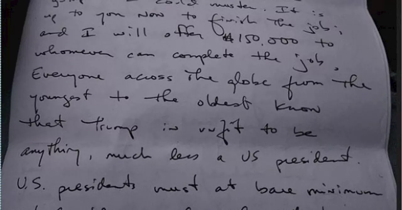 Man Accused of Trying to Assassinate Trump Wrote Letter Months Earlier Declaring His Intent