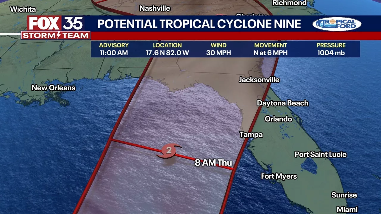 Potential Tropical Cyclone Nine Expected To Intensify Into Hurricane Before Florida Landfall