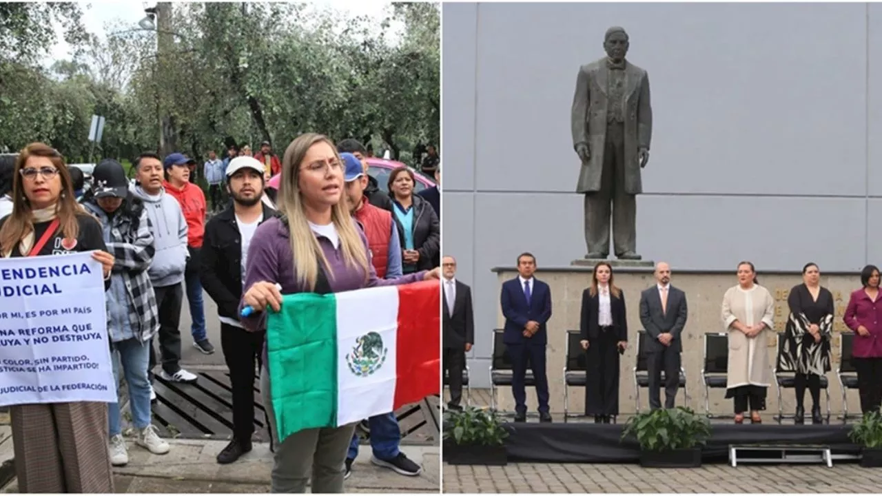 Llegan protestas de trabajadores del Poder Judicial al INE