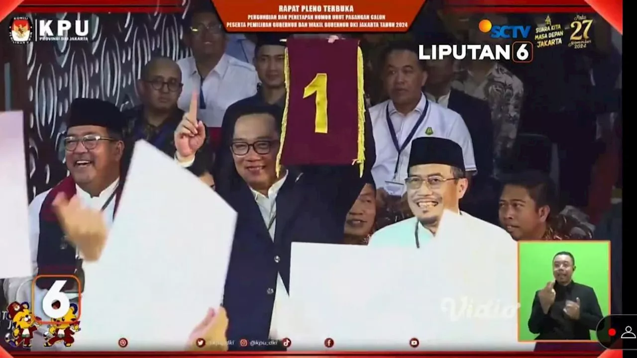 Dapat Nomor Urut 1 di Pilgub Jakarta, Ridwan Kamil: Kampanye Berlomba-lomba dalam Kebaikan