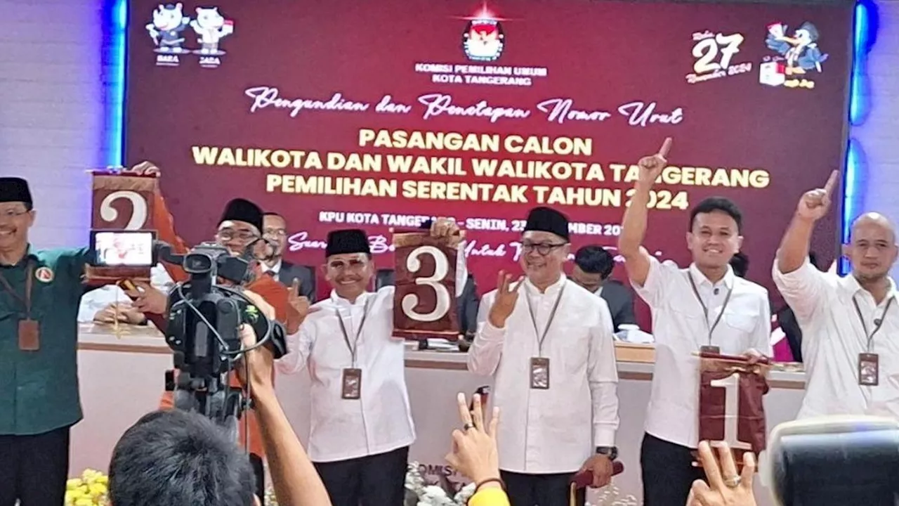 Pilkada Kota Tangerang: Faldo-Fadlin Nomor 1, Amarullah-Bonny Nomor 2, Sachrudin-Maryono Nomor 3