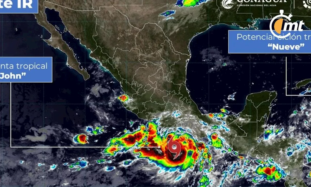 Huracán John EN VIVO; conoce la trayectoria, intensidad y cuándo tocará tierra en costas mexicanas