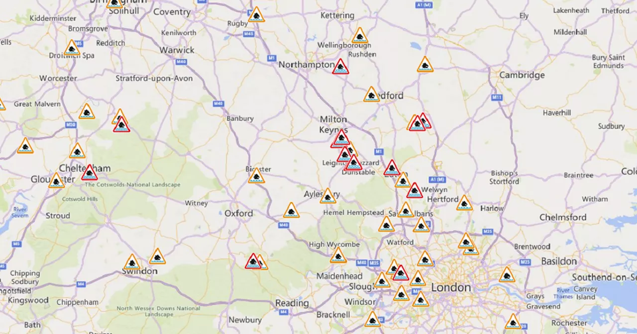 Full list of flood warnings and alerts amid Met Office amber rain warning