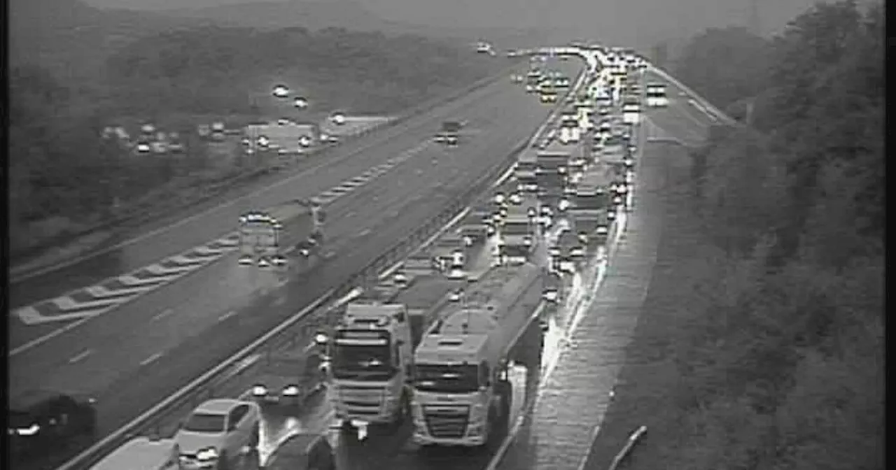 M56 LIVE traffic updates as motorway shut with long delays amid crash