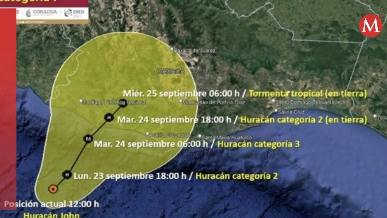 'John' se intensifica a huracán categoría 1; conoce aquí cuál es su trayectoria en México