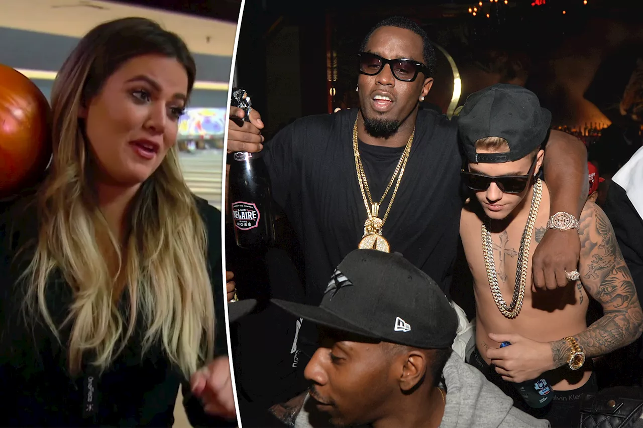 Khloe Kardashian says Justin Bieber went to Diddy's 'butt naked' party in resurfaced 'KUWTK' clip