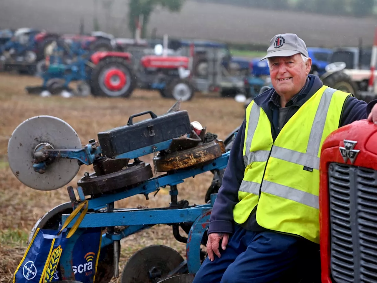 Watch: Farming competitors and spectators plough on with annual vintage Shropshire match despite the deluge