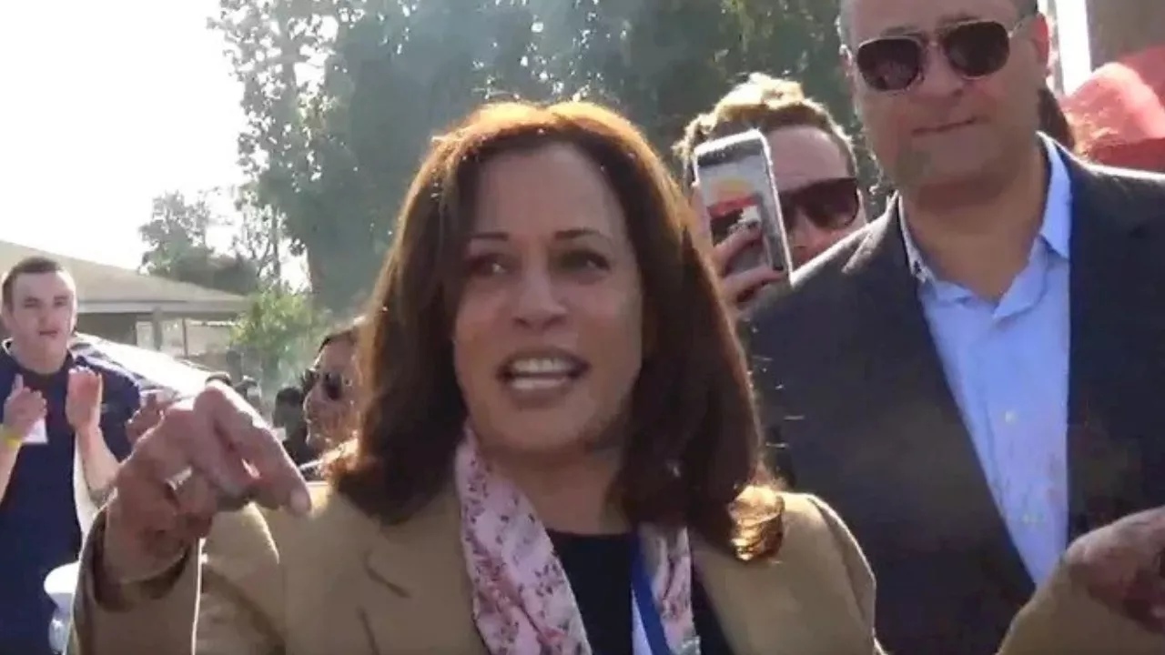 Video exposes Harris for joining in on left-wing chants with disgraced actor