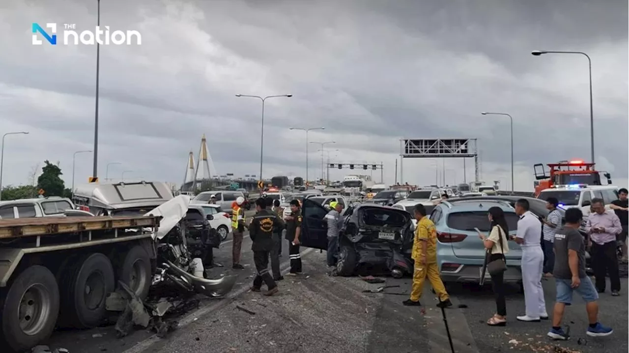 Samut Prakan pileup: 22-wheel truck ploughs through 16 vehicles