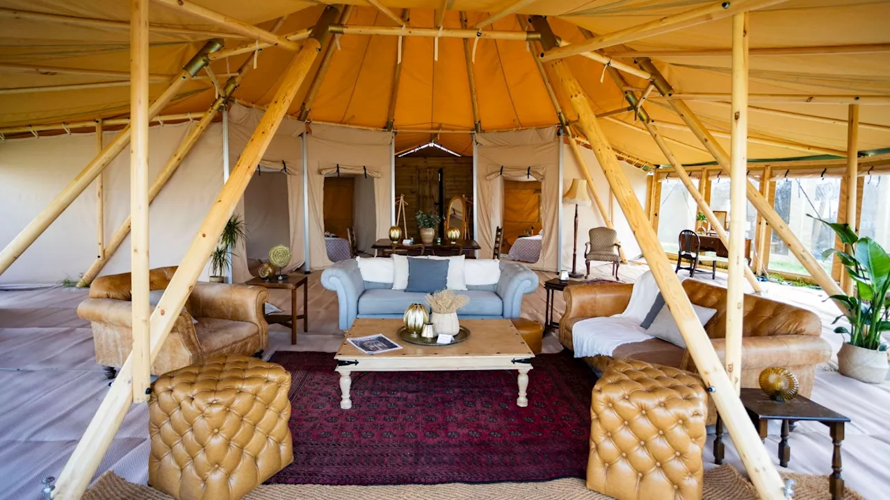 Britain’s ‘poshest’ festival tent comes with HELICOPTER, spa & swimming pool – & will set campers back £28k...