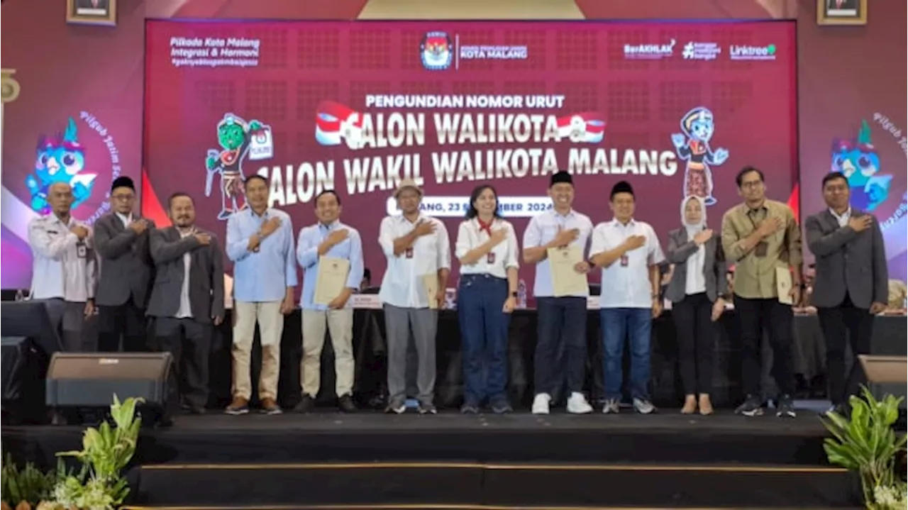 Inilah Daftar Nomor Urut Pasangan Calon di Pilkada Kota Malang