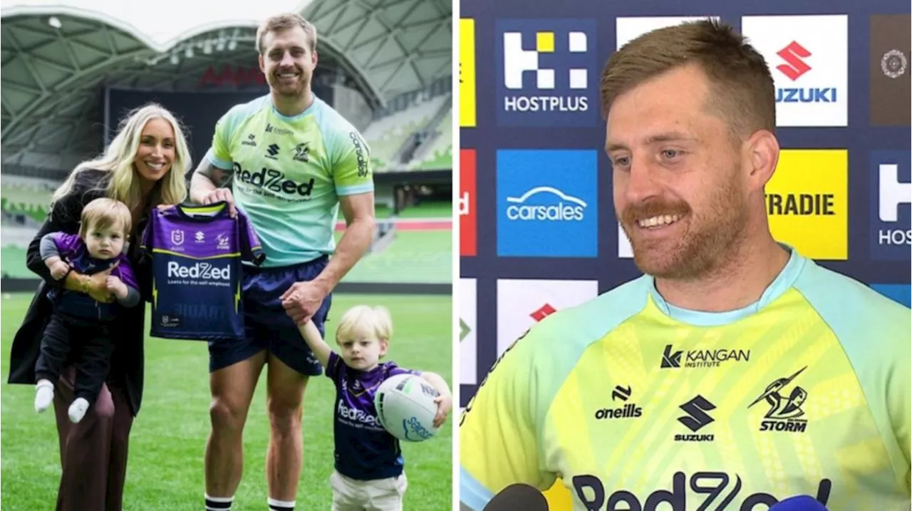 Melbourne Storm star Cam Munster opens up on becoming a father of three during NRL finals