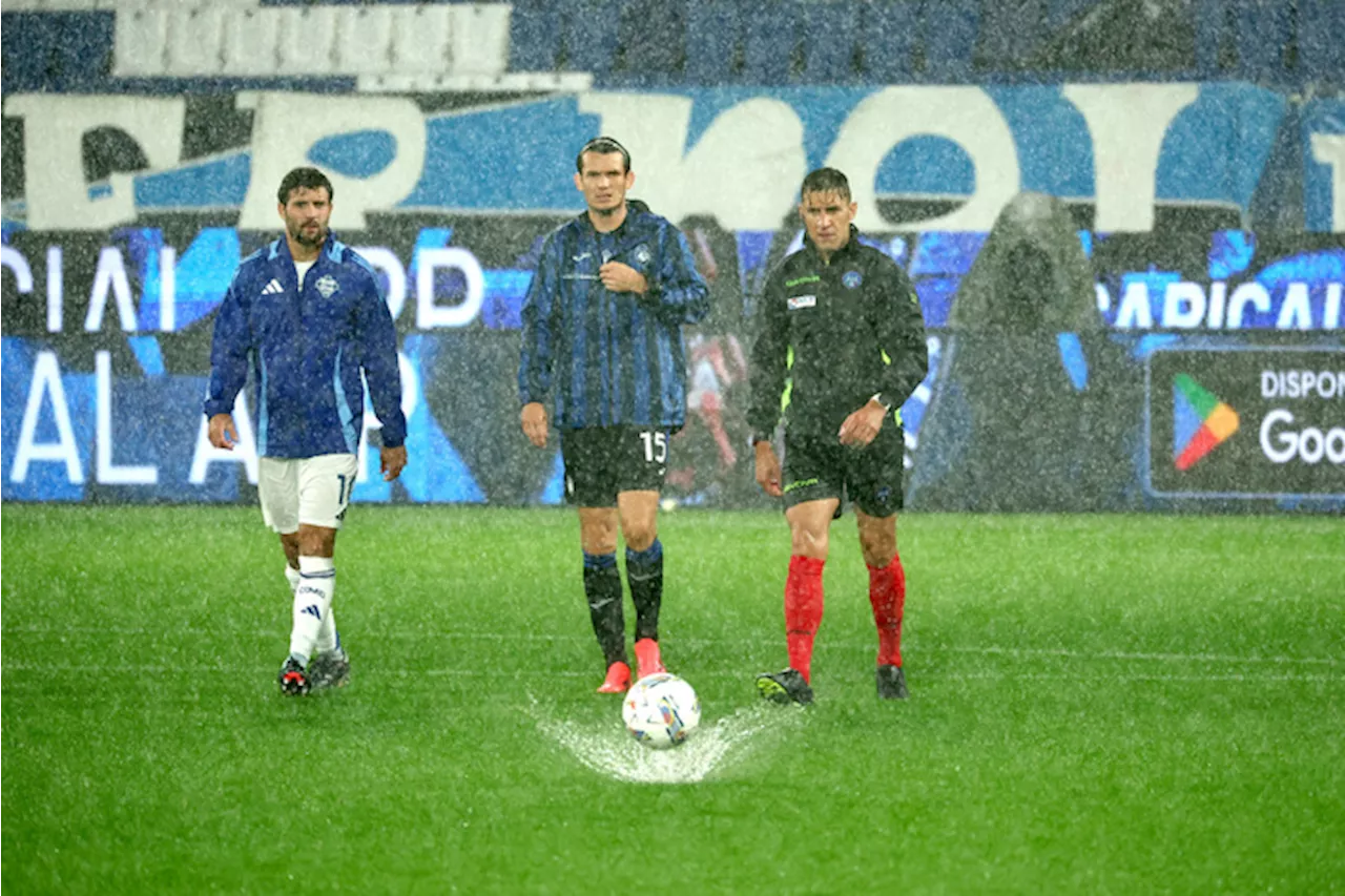 Piove troppo, Atalanta-Como rinviata a stasera