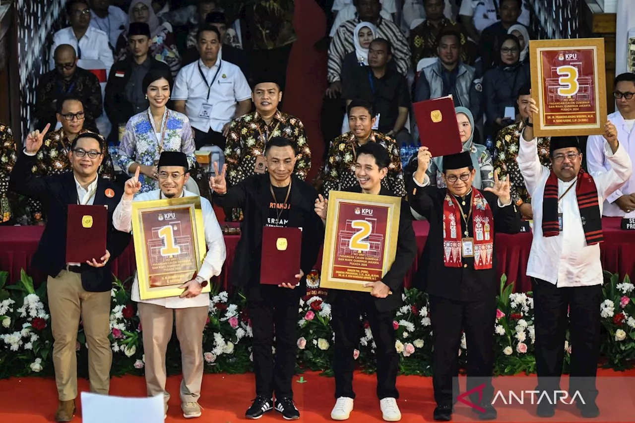 KPU DKI Jakarta tetapkan nomor urut pasangan calon Gubernur - Wakil Gubernur DKI Jakarta