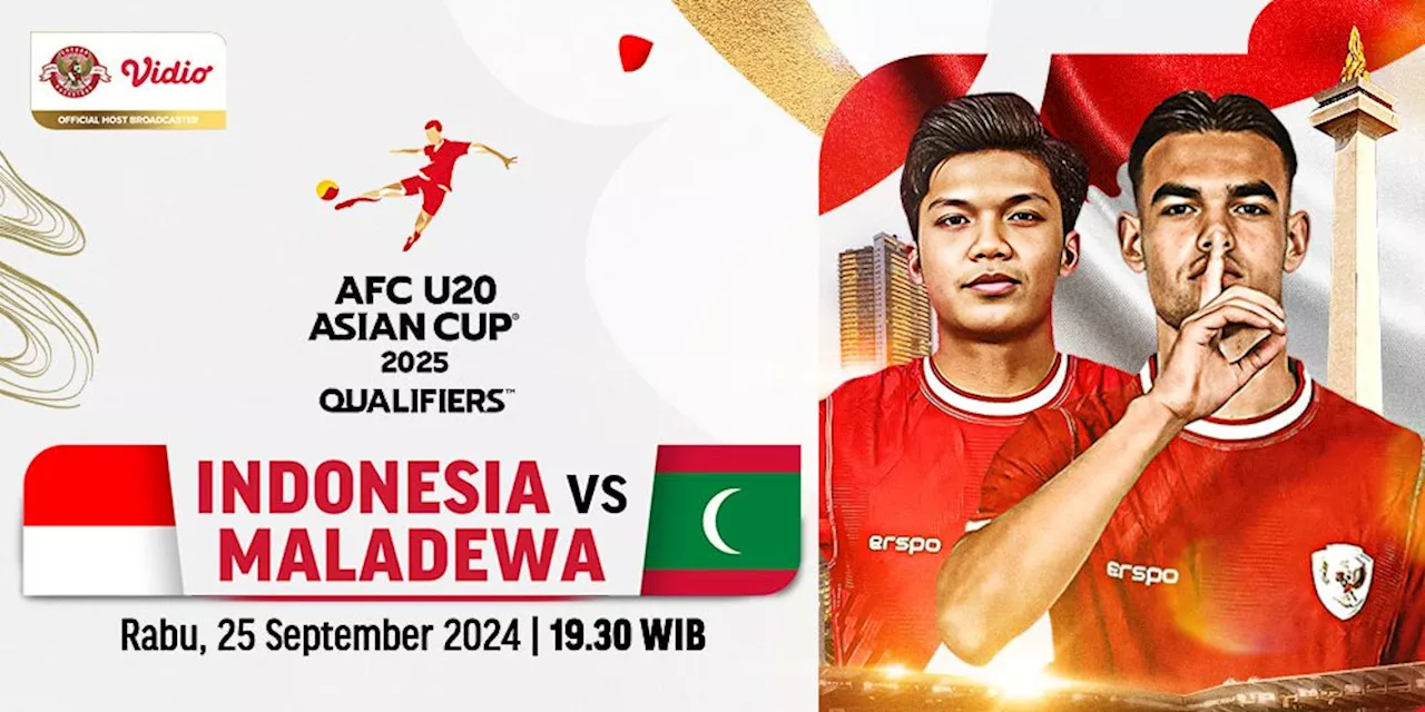 Jadwal Siaran Langsung AFC U20 Asian Cup 2025 Qualifiers: Indonesia vs Maladewa di Vidio